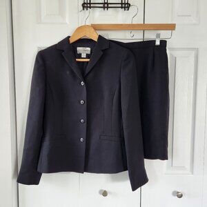 Casual Corner Black 2 Piece Skirt Suit - Jacket and Skirt